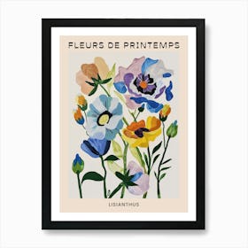 Spring Floral French Poster  Lisianthus 3 Art Print