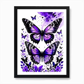 Purple Butterflies Art Print