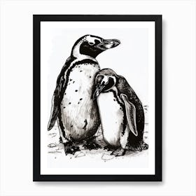 Emperor Penguin Snuggling With Their Mate 4 Art Print