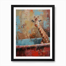Giraffe Oil Painting Inspired 4 Art Print