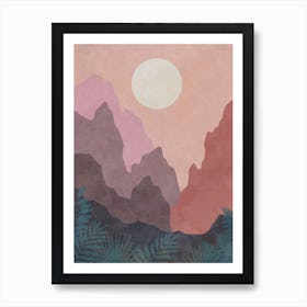 Sunset Over The Mountains 1 Art Print