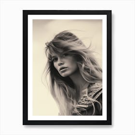 Black And White Photograph Of Brigitte Bardot Art Print