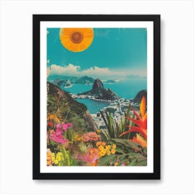 Rio De Janeiro   Floral Retro Collage Style 2 Art Print