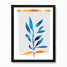 Blue And Orange Botanical Art Print