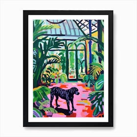 Painting Of A Dog In Kew Gardens Garden, United Kingdom In The Style Of Matisse 01 Art Print