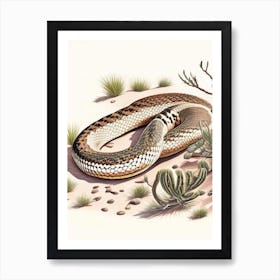 Eastern Diamondback Rattlesnake Vintage Art Print