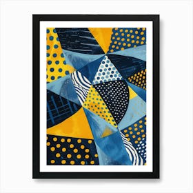 Abstract Blue And Yellow Art Print