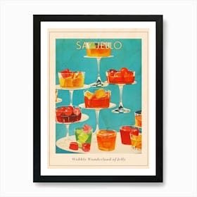 Retro Jelly Dessert Platter Illustration 2 Poster Art Print