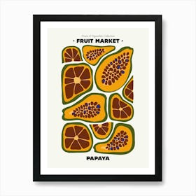 The Fruit Market Papaya Illustration Maximalist Art Print