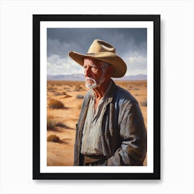 Old Man Standing In The Desert Art Print