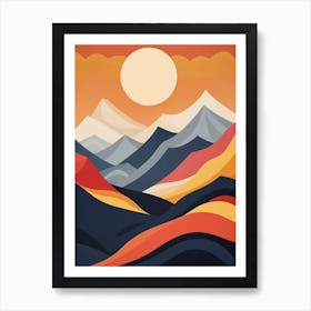 Mountains Abstract Minimalist 4 Art Print