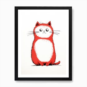 Red Cat 4 Art Print