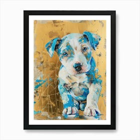Puppy Dog Gold Effect Collage 1 Art Print