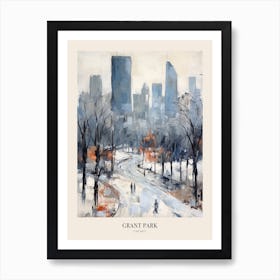 Winter City Park Poster Grant Park Chicago United States 2 Art Print