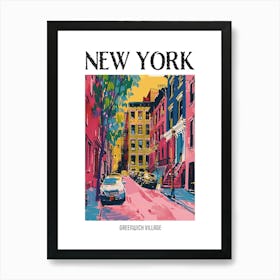 Greenwich Village New York Colourful Silkscreen Illustration 1 Poster Art Print