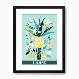 Pineapple Tree Illustration Flat 3 Poster Art Print