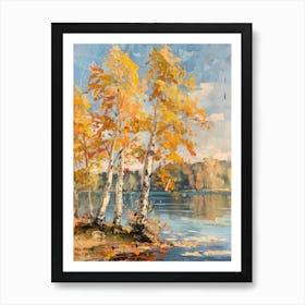 Birch Trees By The Lake 3 Art Print