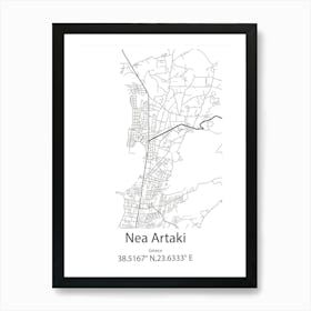 Nea Artaki,Greece Minimalist Map Art Print