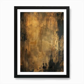 Gold And Black Abstract Painting 1 Art Print