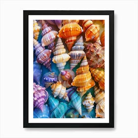 Colorful Sea Shells Art Print