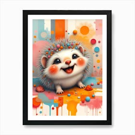 Buzzy the Colorful Hedgehog: A Baby Hedgehog Artwork For Kids Art Print