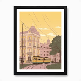 Kolkata India Travel Illustration 3 Art Print