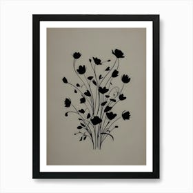 Black And White Flowers 8 Art Print