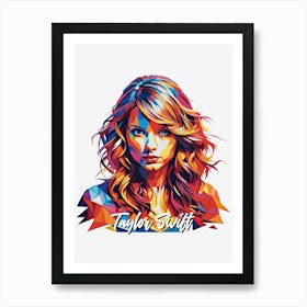 Taylor Swift 03 Portrait Music Icon WPAP Pop Art Style Art Print