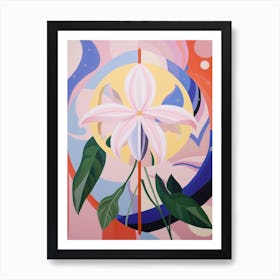 Lily 2 Hilma Af Klint Inspired Pastel Flower Painting Art Print