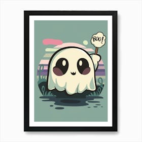 Boo Ghost Art Print