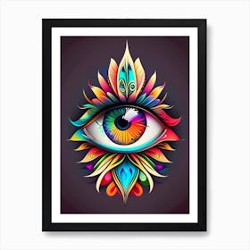 Psychedelic Eye, Symbol, Third Eye Tattoo 7 Art Print