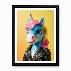 Punky Toy Unicorn In A Leather Jacket 1 Art Print