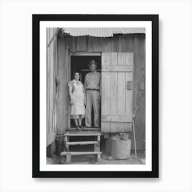 Mr And Mrs Emil Kimball Standing In Doorway Of Farm Home, They Will Participate In Tenant Purchase Progra Art Print