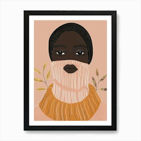 Black Woman With Scarf Art Print