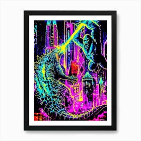 Godzilla Vs King Kong 1 Art Print