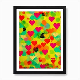 Abstract Hearts Art Print