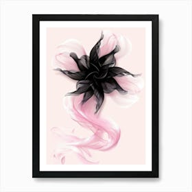 Pink And Black Flower Art Print