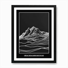 Creag Meagaidh Mountain Line Drawing 7 Poster Art Print