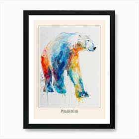 Polar Bear Colourful Watercolour 2 Poster Art Print