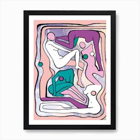 Ecstatic Nudes 6 Pastel Art Print