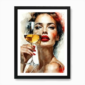 Golden Wine Female Lust 2. Art Print