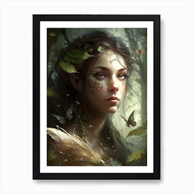 A charming fairy in the forest. Art Print