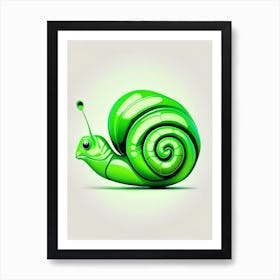 Full Body Snail Green 3 Pop Art Art Print