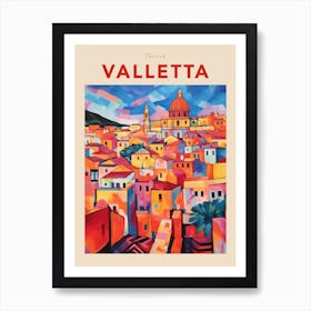 Valletta Malta 4 Fauvist Travel Poster Art Print