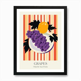 Marche Aux Fruits Grapes Fruit Summer Illustration 4 Art Print