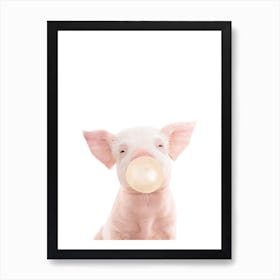 Bubble Gum Piglet Art Print