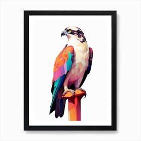 Colourful Geometric Bird Osprey Art Print