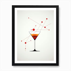 Mid Century Modern Boulevardier Floral Infusion Cocktail 4 Art Print