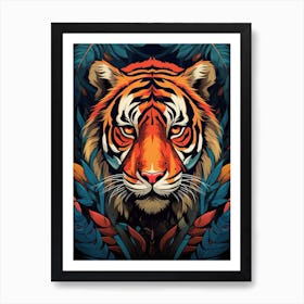 Tiger Art In Art Deco Style 2 Art Print