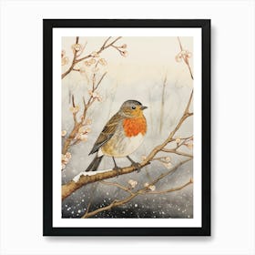 Bird Illustration Robin 4 Art Print